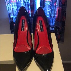 Black patent leather shoes